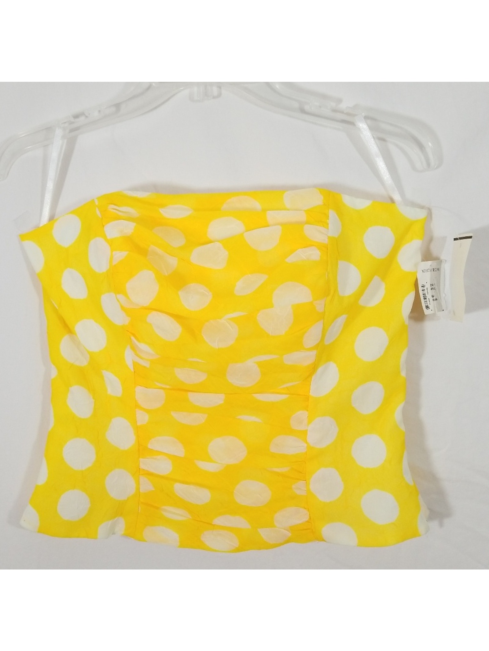 Nwt Finley Bright Yellow Polka Dot Bustier Top